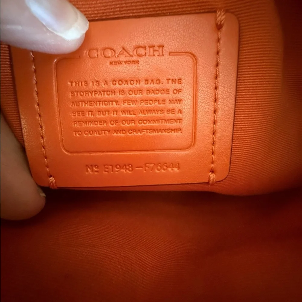 Coach Orange Ostrich Mia Crossbody‎ Bag